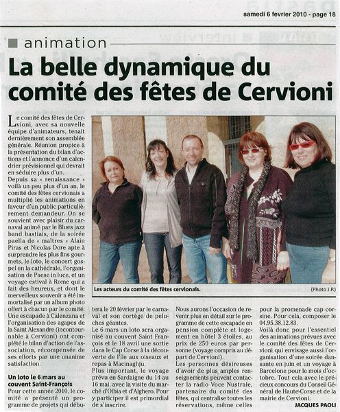 Le comité des fêtes de Cervioni