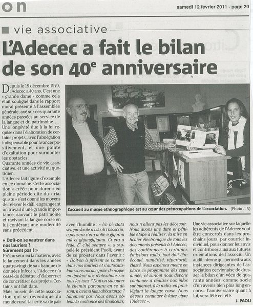 L'ADECEC fait le bilan de son 40ème anniversaire