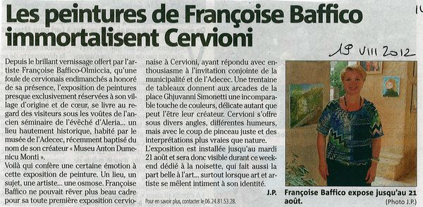 Les peintures de Françoise Baffico immortalisent C
