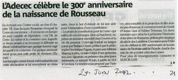 L'ADECEC célèbre le 300ème anniversaire de la nais