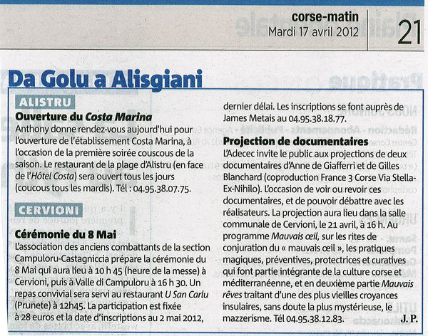 Mauvais oeil et mauvais rêve en projection 2
