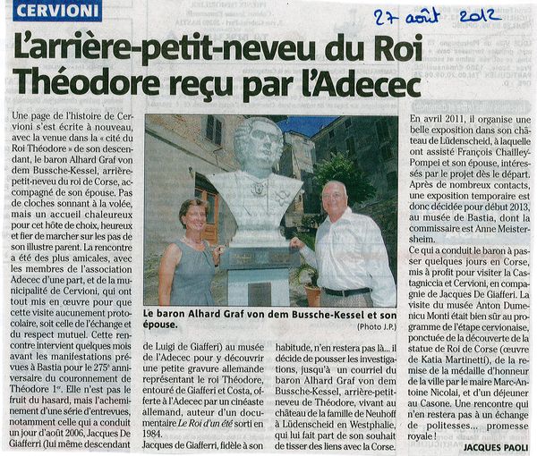 L'arrière-petit-neveu du Roi Théodore