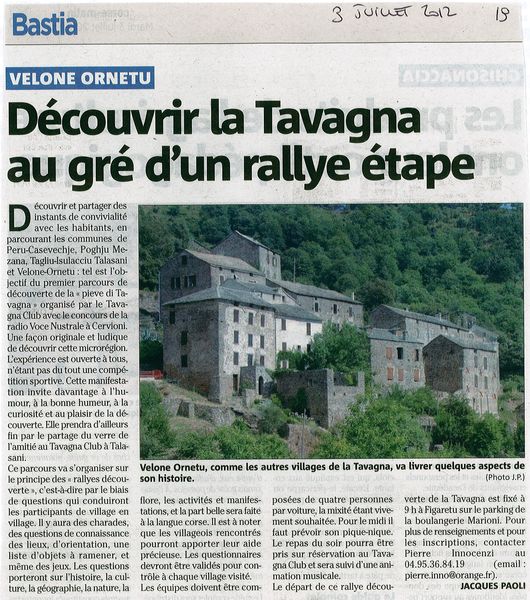 Le rallye de Tavagna