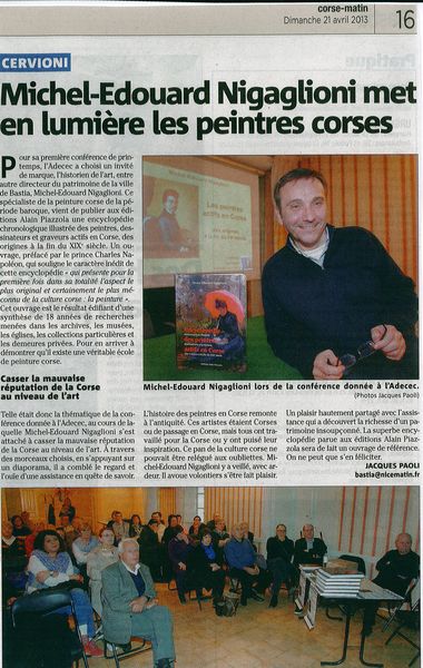 Michel-Edouard Nigaglioni met en lumière les peint