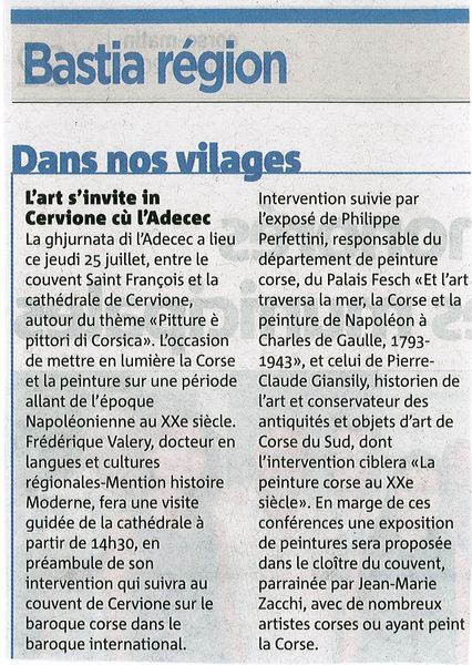 L'art s'invite à Cervione