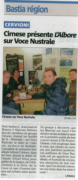 Cirnese présente l'Albore sur Voce Nustrale