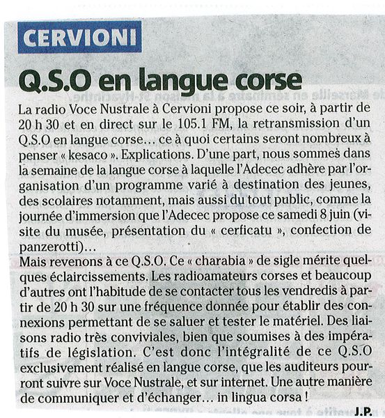 QSO en langue Corse