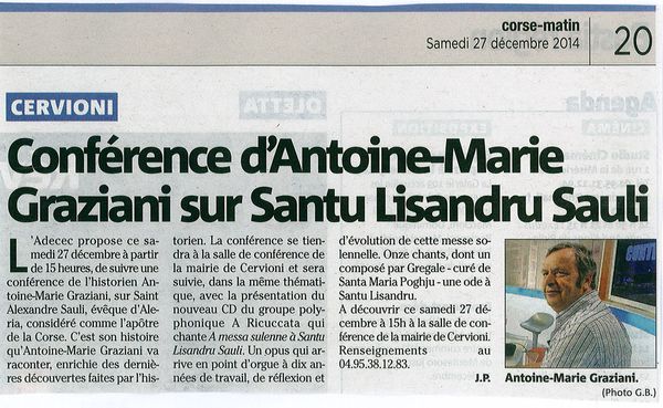 Conférence d'Antoine-Marie Graziani
