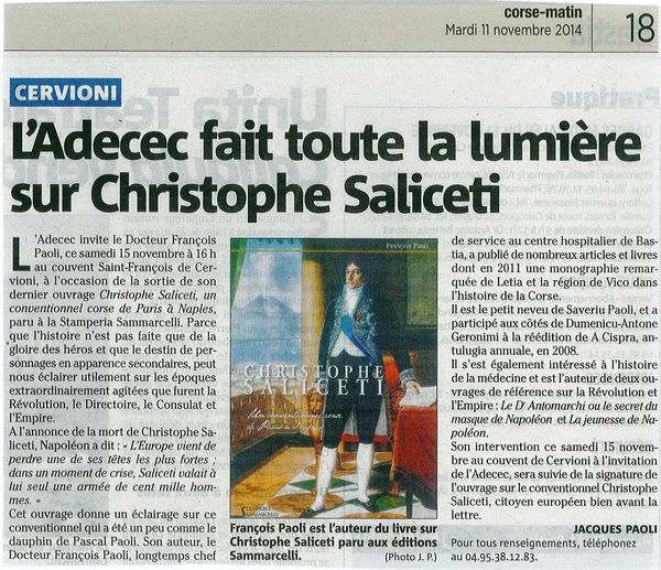 L'ADECEC fait la lumière sur Christophe Saliceti