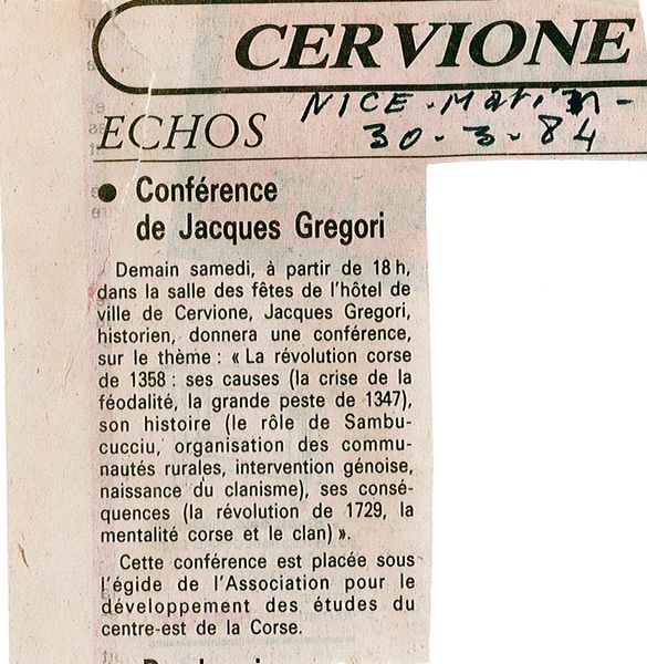 Jacques Gregori la revolution corse de 1358 ses ca