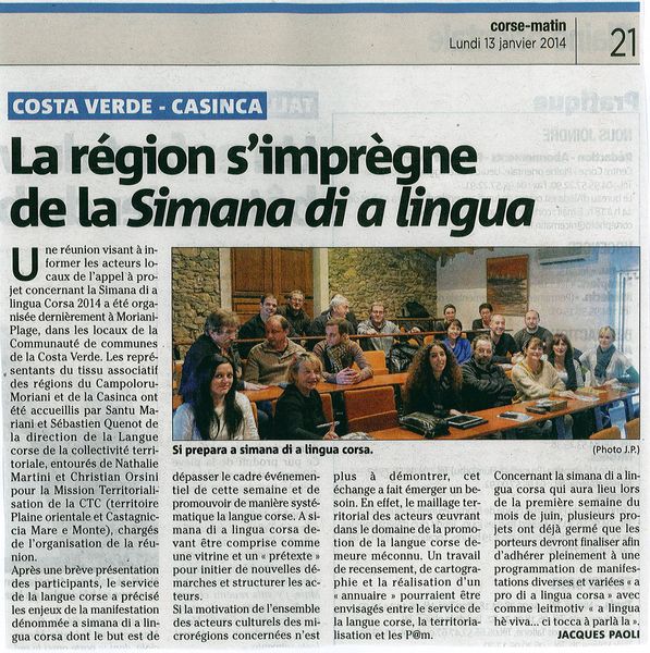 La région s'imprègne de la Simana di a lingua
