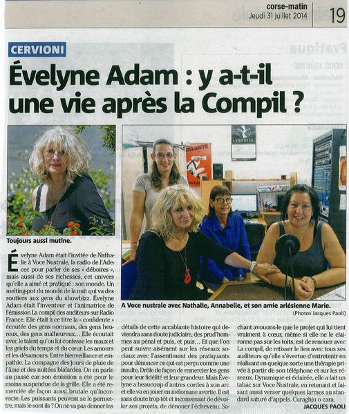Evelyne Adam : y a t-il une vie après la Compil?