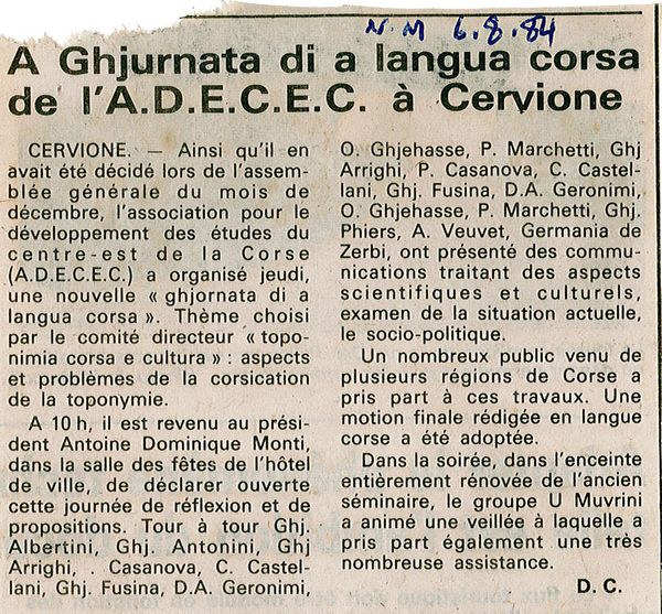 Toponimia corsa e cultura 2