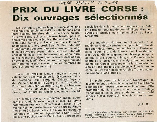 Prix du livre Corse