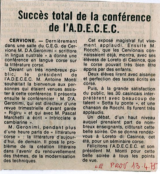 Geronimi literatura corsa 3