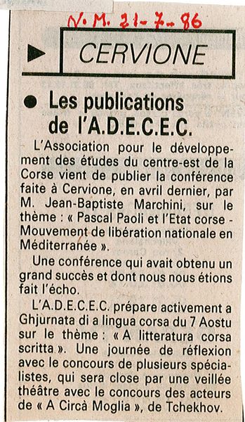 Les parutions de l'ADECC