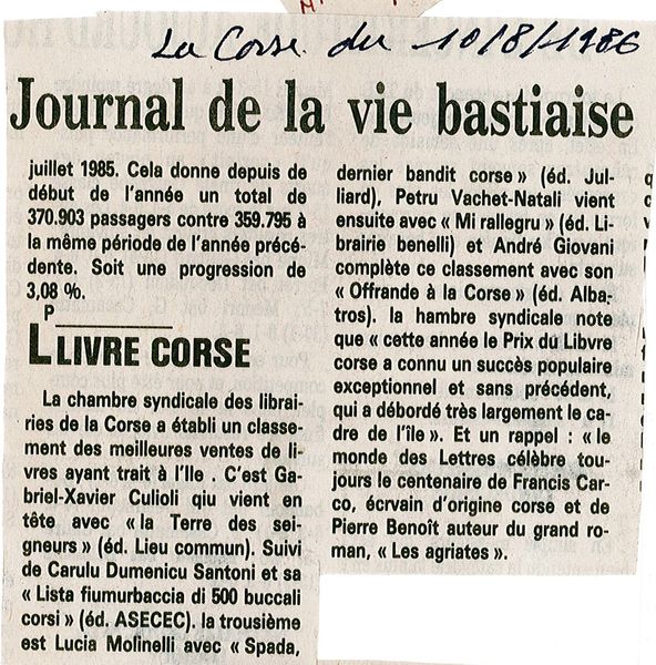 Prix du livre corse 2