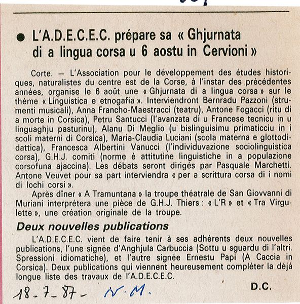 Linguistica e etnografia préparation