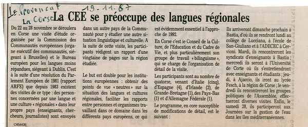 La CEE se préoccupe des langues régionales
