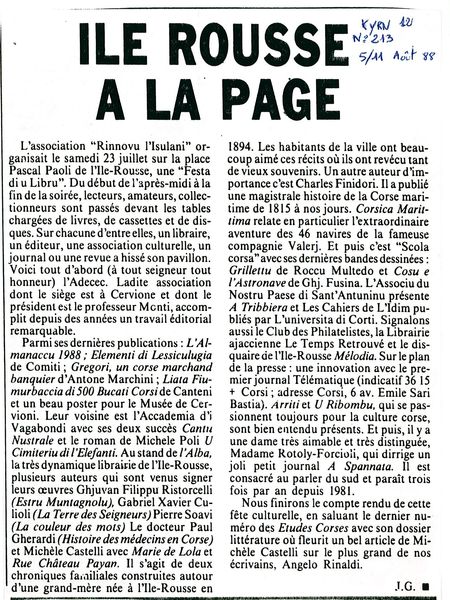 Fête du livre ile rousse 1