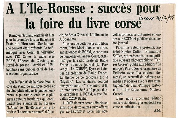 Fête du livre ile rousse 2