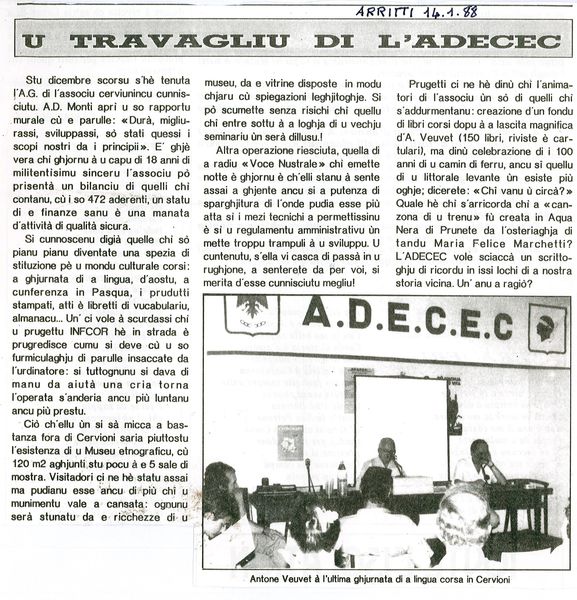 U travagliu di l'ADECEC