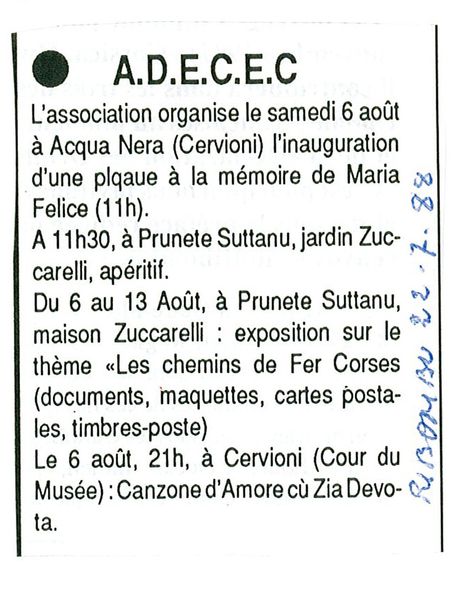 Train inauguration plaque acqua nera