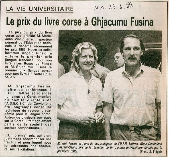 Prix livre corse G Fusina