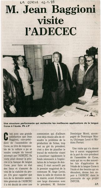 Jean Baggioni visite l'ADECEC