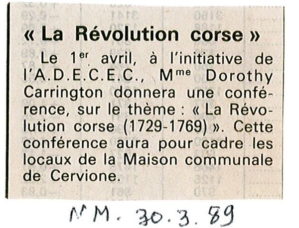 Dorothy Carrington révolution Corse 2