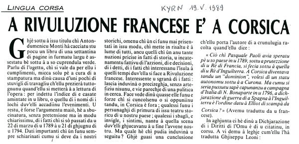 A rivuluzione francese e a corsica