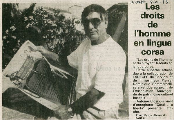 Les droits de l'homme en langue Corse