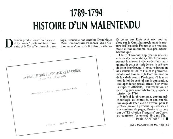 Révolution Française et la Corse