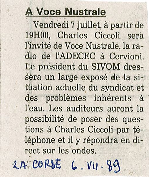 Charles Ciccoli a Voce Nustrale