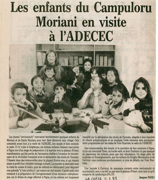 Les enfants du Campuloru visite l'ADECEC