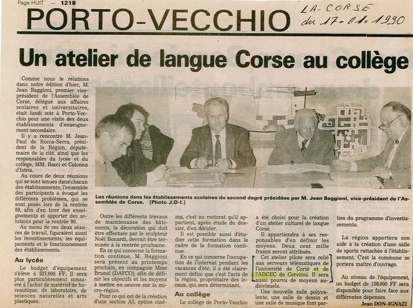 Atelier de langue au collège