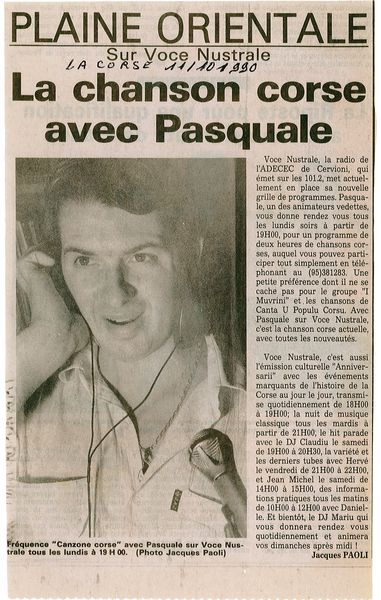 Chanson Corse avec Pasquale