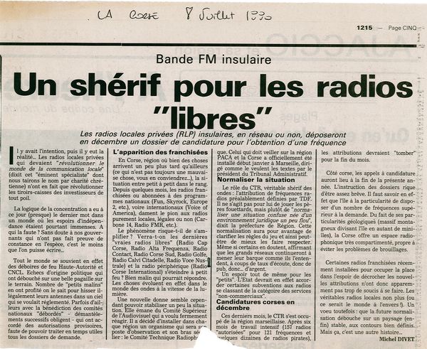 Un shérif pour les radios libres