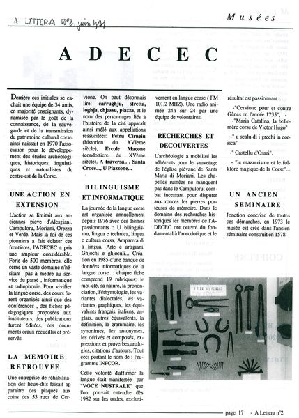 Les activités de l'ADECEC 2