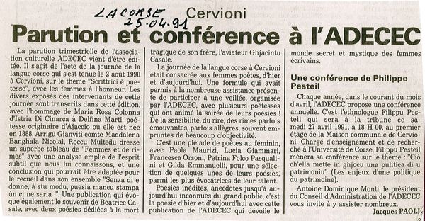 Parutions et conférence