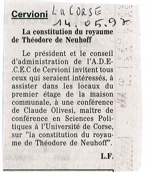 Claude Olivesi constitution du royaume de Théodore