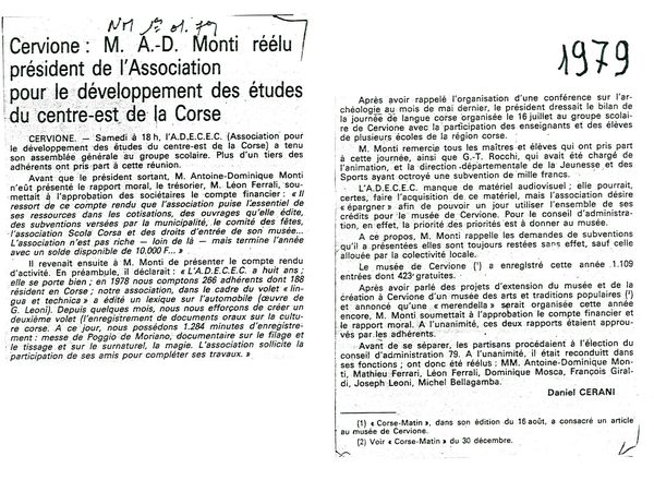 AG réelection de Mr Monti