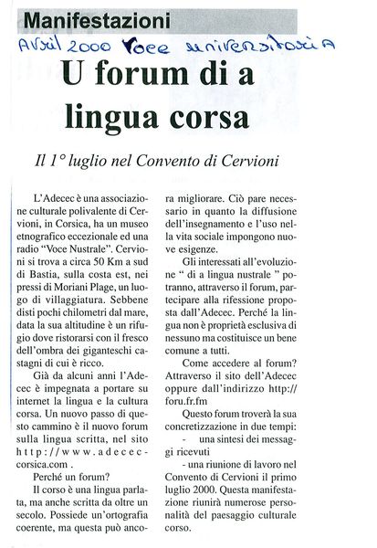 Forum lingua Corsa