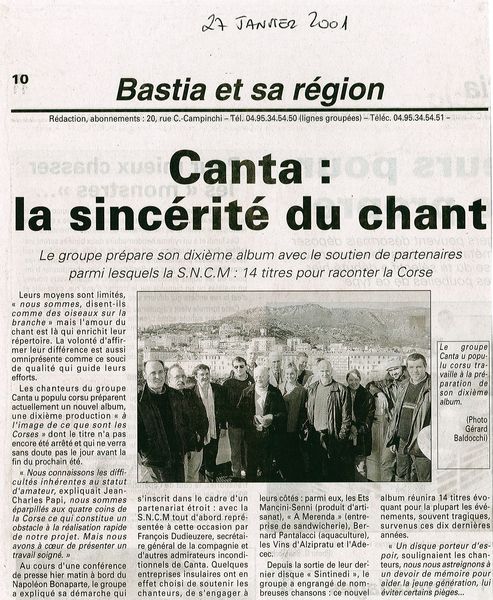 Canta : la sincérité du chant
