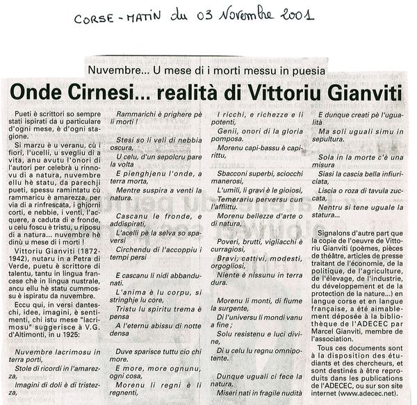 Poèmes Vittoriu Gianviti
