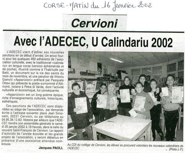 U calindariu 2002
