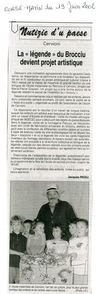 Maternelle : projet brocciu