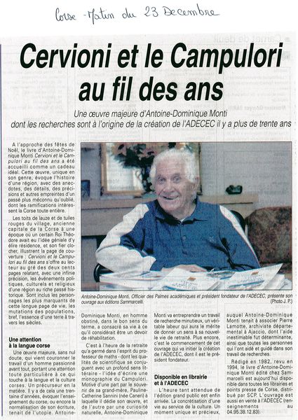 Cervioni et le Campuloru au fil des ans