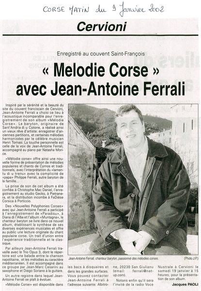 Mélodie Corse avec Jean-Antoine Ferrali