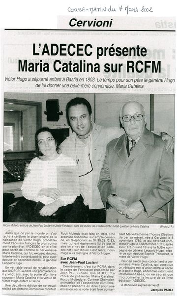 Maria Catalina sur RCFM